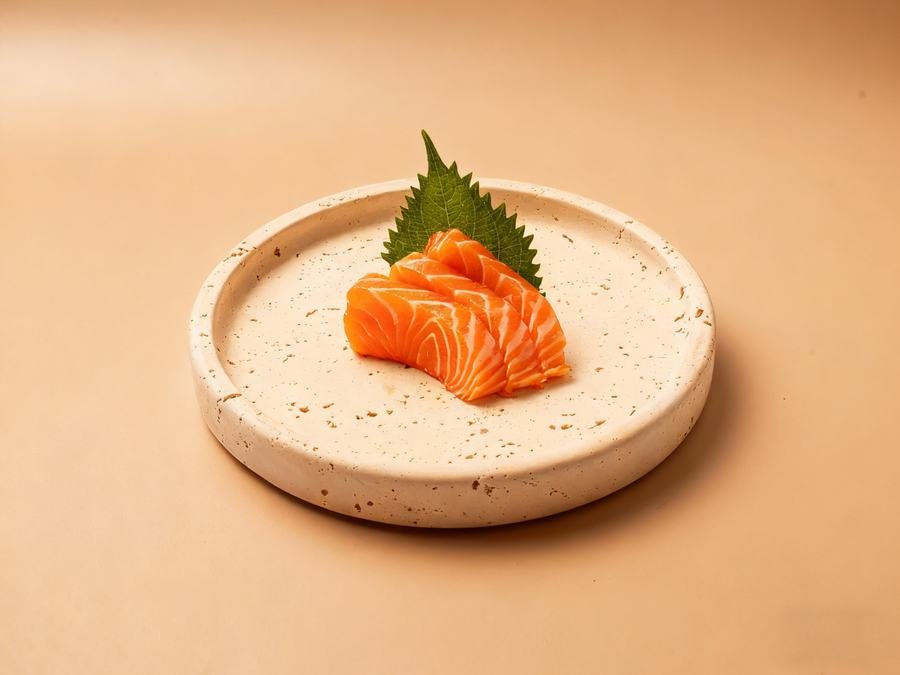 Salmon sashimi at Roll & Co.